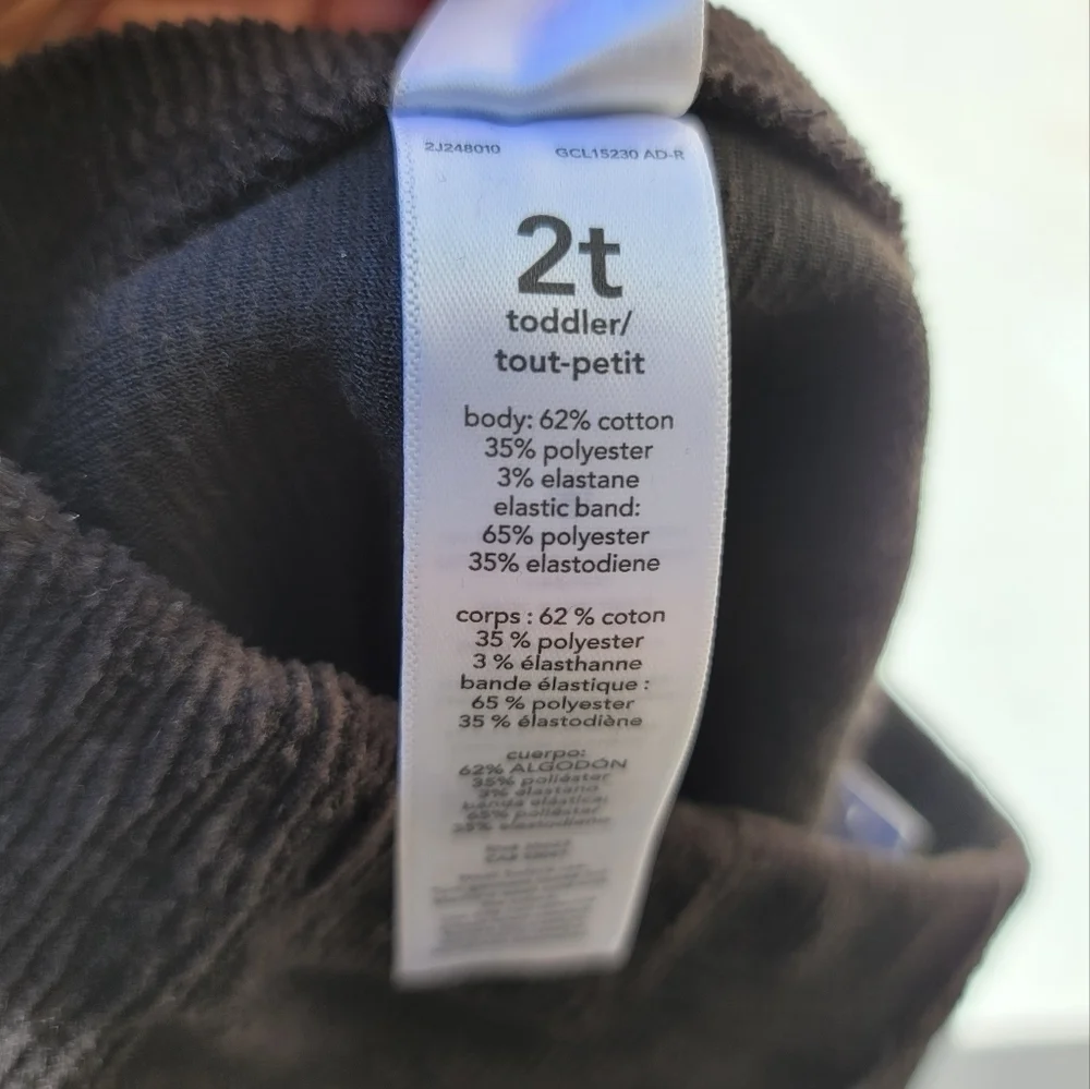 NEW Carter's Black Ribbed Velvet‎ Leggings
